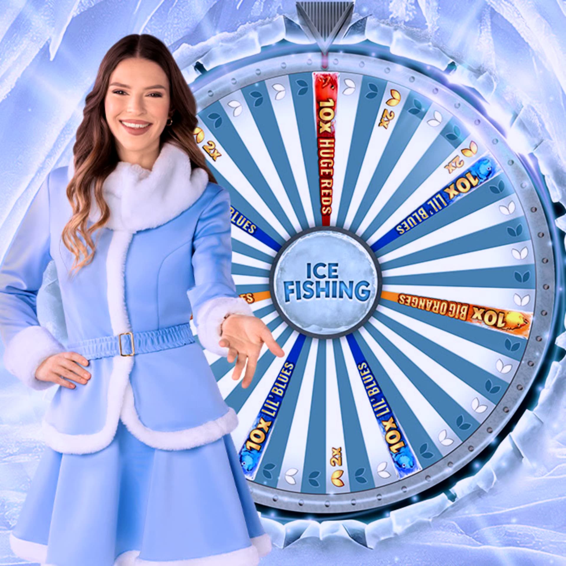 Основной раунд игры Ice Fishing - ловля на льду с бонусными рыбками